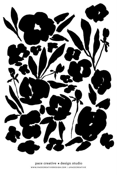 Pattern Illustrations, Creative Design Studio, Pattern Design Inspiration, White Florals, Arte Inspo, Print Inspiration, Black And White Prints, Black And White Illustration, Flower Illustration