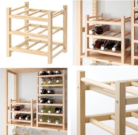 Ikea Wine, Alcohol Storage, Wine Organization, Ikea Dining, Ikea Catalog, Drawer Inserts, Radiator Cover, Crate Storage, Vertical Storage