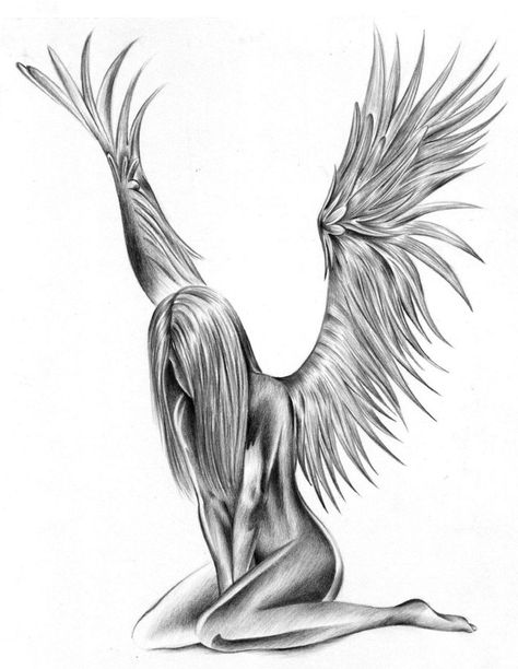 Angel Tattoo Meaning, Tattoo Painting, Protection Symbols, Sketches Pencil, Angel Tattoo Designs, Geniale Tattoos, Shoulder Tattoos, Stylist Tattoos, Fairy Tattoo