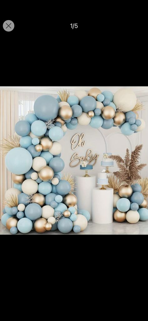 134pcs 5/12/18 Inch Macaron Blue & Gold Latex Balloons Arch Flower Garland For Birthday Party DecorationI discovered amazing products on SHEIN.com, come check them out! Balloons Arch, Flower Garland, Flower Garlands, Balloon Arch, Latex Balloons, Amazing Products, Blue Gold, Macarons, Arch