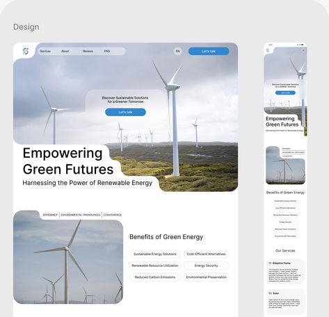 Green Energy website | Landing page :: Behance Energy Website Design, Solar Power Website Design, Agro Website Design, Energy Healing Website Design, Green Energy Website Design, Energy Website, Website Landing Page, Wind Mills, Web Ui Design