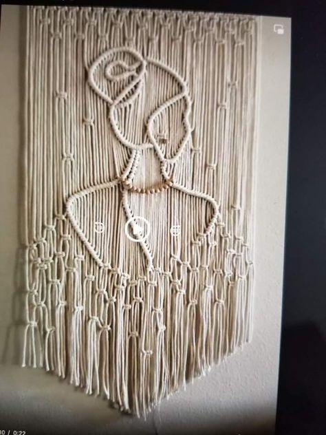 Macrame Woman Silhouette, Macrame Portrait, Macrame Drawing, Macrame Wall Hanger, Boho Crafts Diy, Macrame Backdrop, Macrame Wall Hanging Diy, Macrame Wall Hanging Patterns, Macrame Curtain