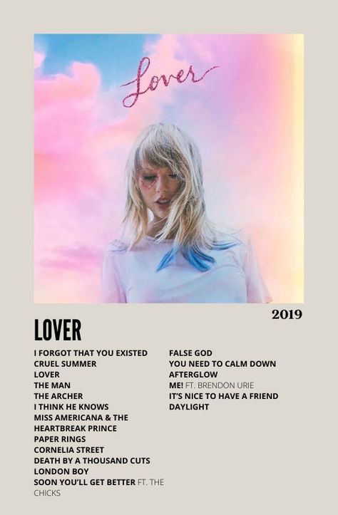 Lover Taylor Swift, Lover Taylor, Paper Ring, Brendon Urie, Song List, Taylor Swift Album, Calm Down, The Man, Taylor Swift