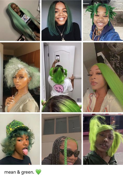 Hair Color Combinations For Black Women, Green Hair Color Ideas, Hair Color Combinations, Adore Hair Dye, Green Hair Color, Black Hair Updo Hairstyles, Best Hair Dye, Kids Curly Hairstyles, Peekaboo Hair