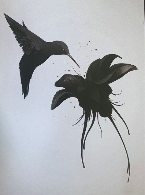 Dark Hummingbird Tattoo, Black Hummingbird Tattoo, Animal Design Tattoo, Hummingbird Tattoo Black, Black Bird Tattoo, Bulletin Journal, Ink Therapy, Tattoos Arm, Cool Wrist Tattoos