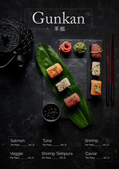 Menu Photoshoot, Japanese Food Menu, Japanese Food Photography, Sushi Menu, Japanese Menu, Sushi Design, Food Menu Design, Food Content, Food Photography Tips