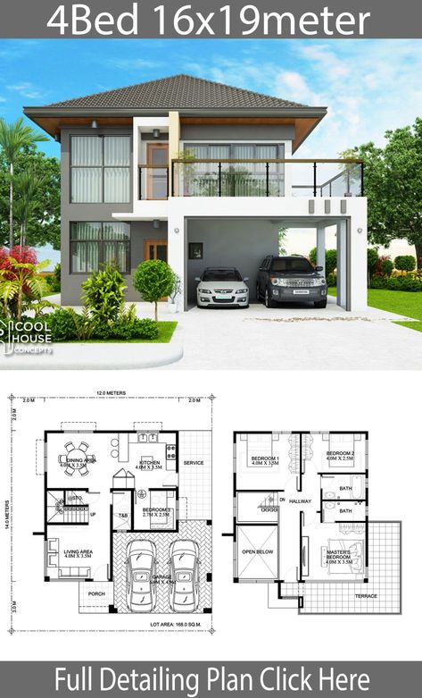 4 Bedroom House Designs, Philippines House, Philippines House Design, Philippine Houses, Two Story House Design, Home Designs Exterior, Modern House Floor Plans, 2 Storey House Design, 2 Storey House