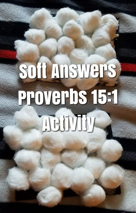 Christian Youth Activities, Proverbs For Kids, Proverbs 15 1, Sunday School Object Lessons, Positive Communication, Soft Words, Sunday School Projects, Kids Church Lessons, Bible Object Lessons