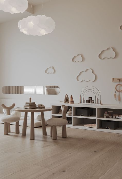 Kids Friendly Living Room, Japandi Kids Room, Playroom For Kids, Play Room Kids, Minimalist Playroom, Neutral Playroom, Neutral Kids Room, Toddler Boy Room Decor, Baby Playroom