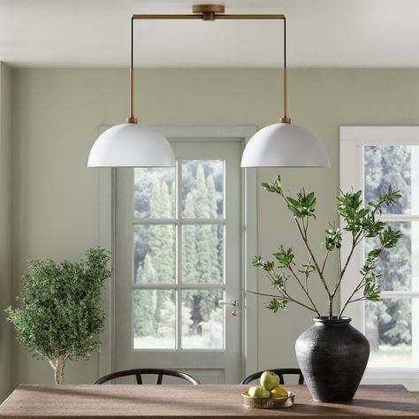 Willa Arlo Interiors Worthing 2-Light Kitchen Island Pendant - Wayfair Canada Modern Farmhouse Pendant Lighting, Gold Light Fixture, Nathan James, Island Light Fixtures, Kitchen Island Pendant, Farmhouse Pendant Lighting, White Pendant Light, Hanging Ceiling Lights, Kitchen Lighting Fixtures