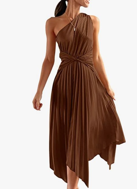 Satin Dress One Shoulder, Long Satin Dress, Mockneck Dress, Dresses Satin, Satin Dress Long, One Shoulder Midi Dress, Dress One Shoulder, Silky Dress, Flowy Maxi Dress