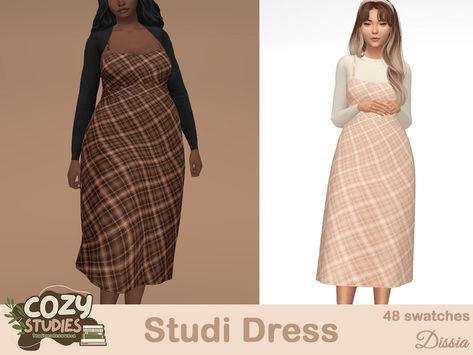 The Sims Resource - Studi Dress Sims 4 Cc Pinafore Dress, Sims 4 Cc Maxis Match Maternity Clothes, Sims 4 Sims, Cc Sims4, Sims Clothes, Cottagecore Clothes, Under My Skin, Sims4 Cc, School Uniforms