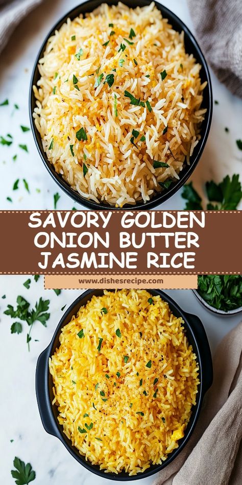 savory onion butter jasmine rice, golden onion rice recipe, buttery jasmine rice with onion, savory jasmine rice dish, golden onion butter rice, easy savory jasmine rice Onion Butter, Savory Rice, Grilled Meats, Hearty Stews, Jasmine Rice, Gluten Free Chicken, Side Recipes, Perfect Side Dish, Grilled Meat