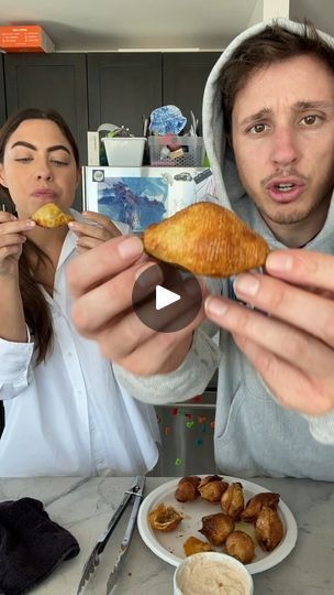 7M views · 68K reactions | Stuffed Tacos In The Air Fryer!!! | air fryer, taco | WOW... Theyre so good!!  😩🤤 | By Corey & Alicia | You. You've just found the best taco stuffed shell recipe ever. You can use any meat for this. I'm using beef. Stuff each shell with a spoonful of meat and a nice big chunk of cheese and double shell it so that the cheese won't escape when you air fry. 400 for 15 to 20 minutes and while that's working, I make a taco sour cream for dipping. When they're ready, they're super crispy. Perfect for your next fiesta. Okay. The whole thing? First things first, we wanna brown our meat. We don't wanna beat it. We wanna brown it. So, to get your meat broken up, you wanna pound it. Go ahead and pound your meat. You wanna pound my meat? Why why is that it's only gross if Stuffed Tacos, Carribean Food, Healthy Low Carb Dinners, Taco Shells, Air Fry Recipes, Stuffed Shells Recipe, First Things First, Taco Stuffed Shells, Beat It