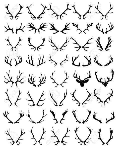 Dear Antlers, Elk Silhouette, Deer Head Silhouette, Reindeer Horns, Deer Horns, Silhouette Images, Cat Vector, Reindeer Antlers, Dog Vector