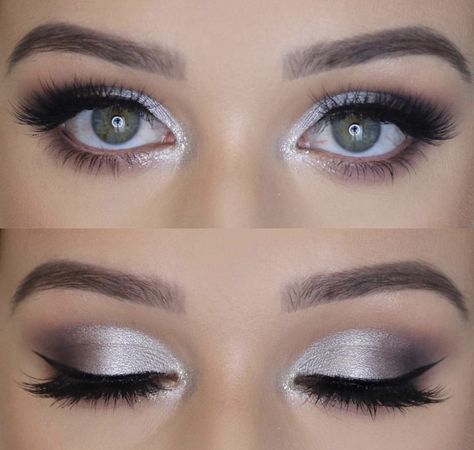 Trucco Smokey Eye, Charlotte Bird, Bird Makeup, Grey Eye Makeup, Gel Nails Long, Silver Eye Makeup, Hazel Eye Makeup, Grey Eyeshadow, Dark Eye Makeup