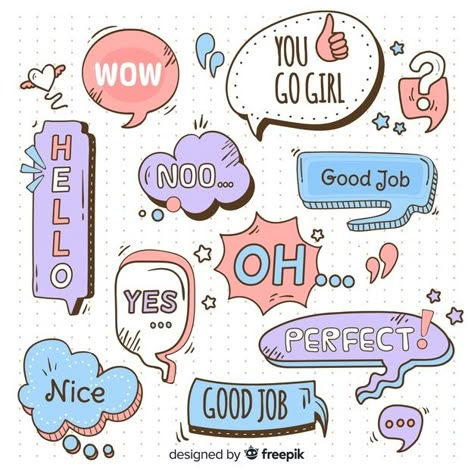 Different Expressions, Doodle Frames, Speech Bubbles, Thought Bubbles, Sketch Notes, Printable Planner Stickers, Speech Bubble, Personalized Stickers, Vector Hand