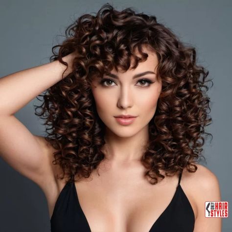 54. Smooth&nbsp;Curls with Side Part | 60 Best Curly Hairstyles With Bangs For A Stunning Look! Welcome to the world of irresistible curls and chic bangs! If you're ready to embrace a bold and beautiful transformation, you've come to the right place. In this comprehensive guide, we'll navigate the exciting realm of curly hairstyles with bangs, showcasing the 60 best. Curly Cuts With Layers Medium, Curls With Side Part, Curly Side Bangs, Curtain Bangs With Curly Hair, Curls With Bangs, Curly Hairstyles With Bangs, Best Curly Hairstyles, Curly Bangs, Wavy Hairstyles