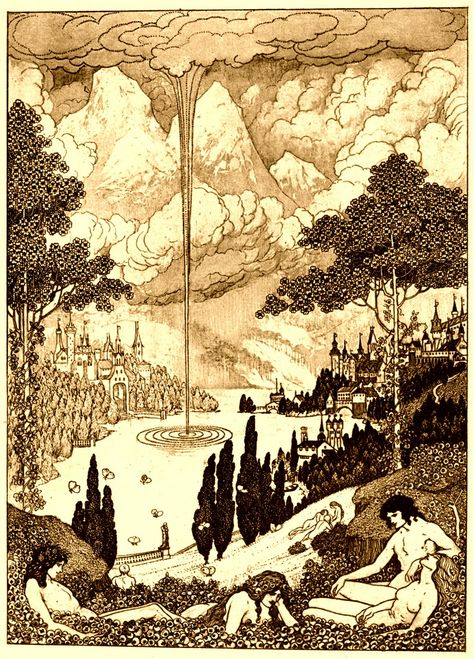 Sidney Sime - Pegana (1911) Lord Dunsany, English Artists, Fairytale Art, Mystical Art, Ink Illustrations, Vintage Illustration, Dark Art, Interesting Art, No. 2