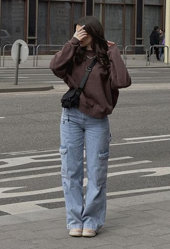 Baggy Outfits Girl, Baggy Pants Outfit, Baggy Outfit Ideas, Jeans And Hoodie, Fashion Outfits Casual, Winter Fashion Outfits Casual, Cargo Pants Outfit, Baggy Clothes, Casual Day Outfits