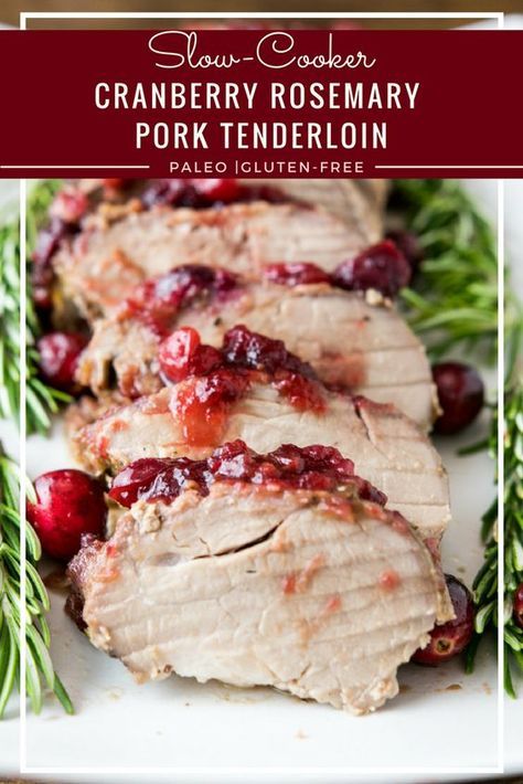 Rosemary Pork Tenderloin, Cranberry Pork, Pork Loin Roast Recipes, Pork Entrees, Pork Loin Recipes, Pork Glaze, Pork Dinner, Tenderloin Recipes, Pork Loin Roast