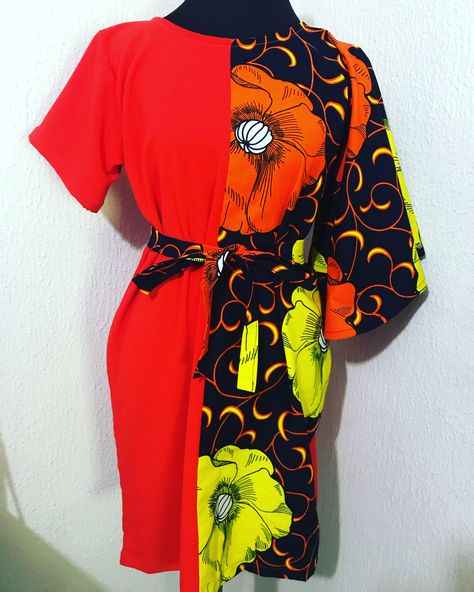 Ankara combined with orange crepe fabric( fabrics_n_casuals_by_kae) on IG Crepe And Ankara Combination, Crepe Mix, Combination Fashion, Ankara Fashion, African Inspired Clothing, Ankara Styles, African Inspired, Crepe Fabric, African Fashion