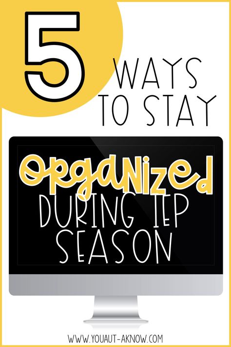 Want to get organized as a Special Education case manager? Check out these quick and easy tips to make IEP season a breeze! Iep Writing, Education Strategies, Ways To Stay Organized, Slp Organization, Intervention Specialist, Case Manager, Iep Meetings, Social Stories Preschool, Co Teaching