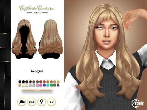 Micro Bangs Sims 4 Cc, Ts4mm Cc, Big Volume Hair, Feminine Hair, Sims Download, Ts4 Mods, Sims 4 Cc Eyes, 50s Hairstyles, Cc Hair