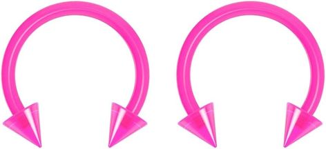 Amazon.com: 2pc 16g Dental-Grade Clear Acrylic Pink Horseshoe Hoop 3mm Spike Circular Barbells Earrings Cartilage Helix Septum Nose Lip Rings - 8mm : Clothing, Shoes & Jewelry Pink Septum, Cute Septum Rings, Septum Piercing Jewelry, Lip Rings, Earrings Cartilage, Septum Rings, Acrylic Pink, Septum Nose, Barbell Earrings