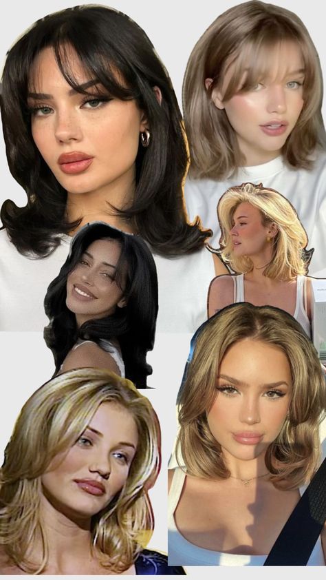 L look lookloco look o No Short Hair Blowout, The 90s Aesthetic, Cute Updos, Rachel Green Hair, Wavy Or Curly Hair, Bangs With Medium Hair, Hairstyles For Layered Hair, 90s Hairstyles, Haircuts Straight Hair