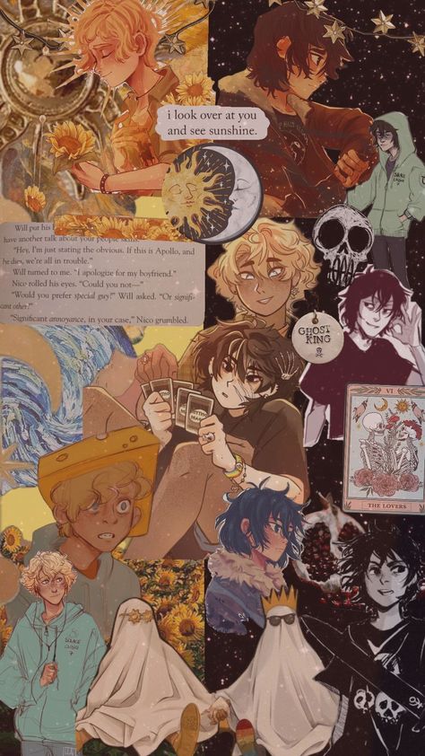 solangelo Solangelo Fanart, Apollo Cabin, Percy Jackson Wallpaper, Butterfly Drawing, Percy Jackson Books, Percy Jackson Funny, Percy Jackson Fandom, Half Blood, Camp Half Blood