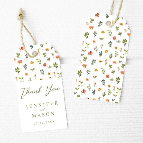 Orange Floral Wedding, Wedding Thank You Gifts, Orange Wedding, Orange Flower, The Memories, Wedding Thank You, Orange Flowers, Green Flowers, Favor Tags