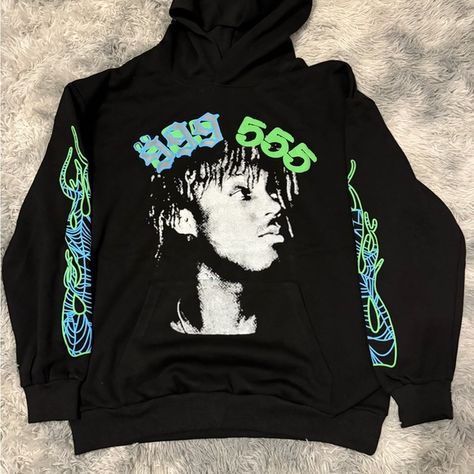 Juice WRLD x Sp5der 999 555 Hoodie Men’s  Size Large 555 Hoodie, Sp5der Hoodie, Large Hoodie, Money Aesthetic, Hoodie Men, Angel Number, Old Money Aesthetic, Dining Tables, Black Men