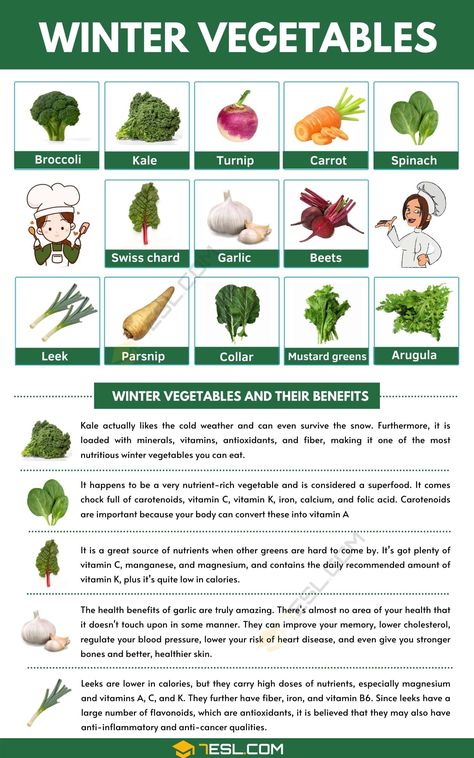 Winter Vegetables | List of Winter Vegetables and Their Incredible Benefits Vegetables List, Growing Winter Vegetables, Wild Lettuce, Garlic Health Benefits, Winter Vegetables Gardening, Vegetable Pictures, List Of Vegetables, Vegetable Farming, Winter Fruit