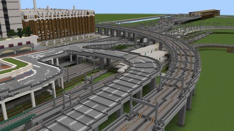 Minecraft Town Road Ideas, Minecraft Metro Station, Minecraft Walmart, Minecraft Highway, Minecraft City Layout, Minecraft Roads, Minecraft Modern City, Minecraft Underground, Minecraft Building Guide