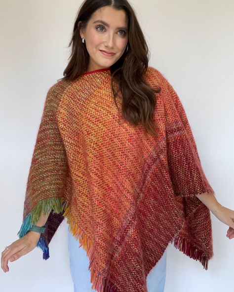 A neutrals lover’s worst nightmare (said lovingly). This knit rainbow poncho is an absolute standout piece 🌈 One of a kind, handmade, available now 🤍✨ Rainbow Poncho, Knit Rainbow, Rainbow, Knitting, Instagram