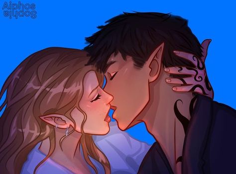 Drawing Kisses, Feyre Rhysand, Sarah Maas, Feyre And Rhysand, Fantasy Couples, A Court Of Wings And Ruin, Want To Draw, Sarah J Maas Books, A Court Of Mist And Fury