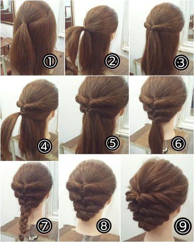 Sanggul Modern, Easy Updos For Medium Hair, Easy Hairstyles Quick, Up Dos For Medium Hair, Fishtail Braid, Long Hair Updo, Super Hair, Hair Tutorials Easy, Peinados Fáciles Para Cabello Corto