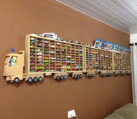 Toy Car Display, Hot Wheels Storage, Hanging Storage Shelves, Toy Car Storage, Hot Wheels Display, Boy Bedroom, Toy Rooms, Big Boy Room, Boys Bedrooms