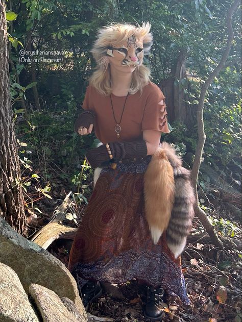 Therian Pose Reference, Calico Cat Fursuit, Therian Halloween Costumes, Therian Fashion, Therian Clothes, Therian Crafts, Therian Outfits, Therian Core, Cat Mask Diy