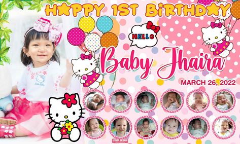 Hello Kitty Backgrounds For Tarpaulin, Hello Kitty Tarpaulin Layout, Hello Kitty Tarpaulin Layout Printable, Tarpaulin Layout, Birthday Tarpaulin, Birthday Tarpaulin Design, Birthday Hello Kitty, Jars Crafts, Hello Kitty Theme