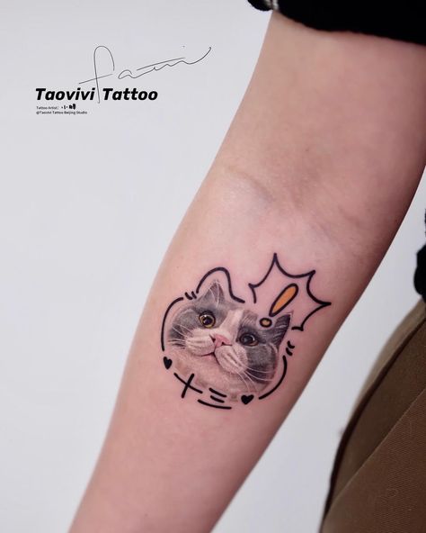 Cat Theme Tattoo, Japanese Tattoo Cat, Crazy Cat Tattoo, Surreal Cat Tattoo, Cat Tattoo Japanese Style, Kawaii Tattoo, Creepy Tattoos, Incredible Tattoos, Line Work Tattoo