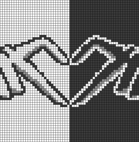 Pixel Pattern Black And White, Christian Alpha Patterns, Crochet Tapestry Alpha Pattern, Black And White Alpha Pattern, Easy Alpha Patterns, Alfa Pattern, Alpha Crochet, Pixel Tattoo, Alpha Designs