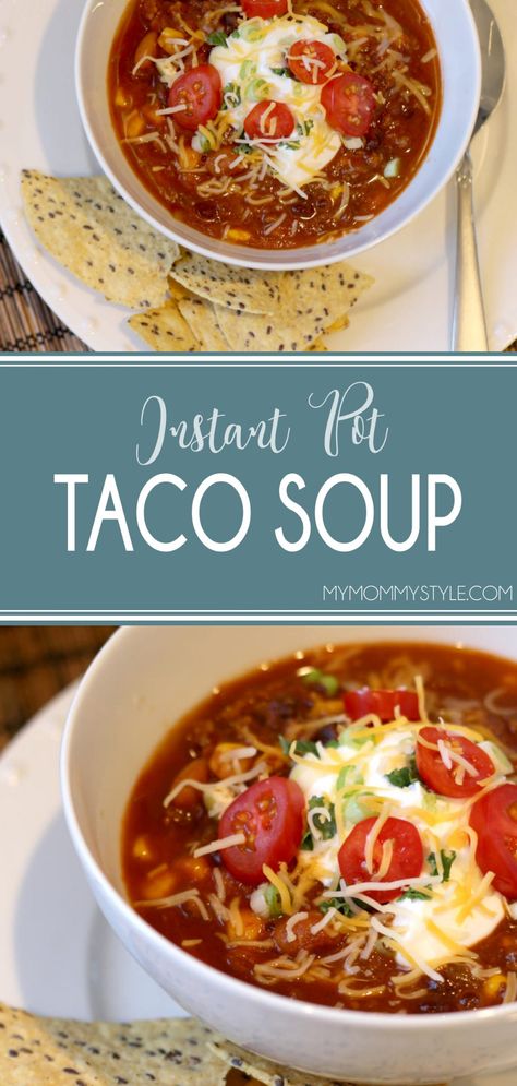 Instant Pot Taco Soup, Luscious Recipes, Package Food, Soup Healthy, Taco Soup Recipe, Happy Cooking, Creative Cooking, Interesting Recipes, Healthy Instant Pot Recipes