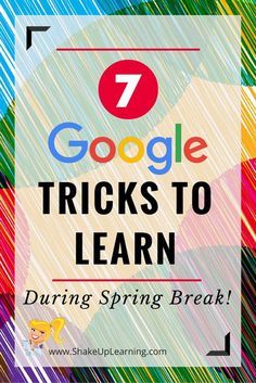 7 Google Tricks to Learn During Spring Break: Spring Break is a great time to relax, vacation, spend time with loved ones and recharge. It is also a great time to sharpen your saw! So I have put together this quick list of Google tricks for you to try during your break. There have been some great updates to Google Apps over the last few months, and spring break is the perfect time to play and learn some new Google tricks! Google Classroom Elementary, Relax Vacation, Google Tricks, Teaching Technology, Instructional Technology, Virtual School, School Technology, Flipped Classroom, Time To Relax