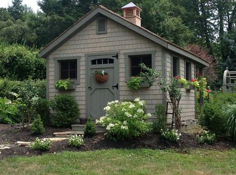 Get inspiration from our list of 30 Outstanding Garden Shed Ideas Photos These brilliant garden shed designs  ideas come mostly from gardening enthusiasts Shed Colors, Shed Landscaping, Shed Colours, Backyard Greenhouse, Shed Plan, Building A Chicken Coop, Greenhouse Plans, Backyard Sheds, Backyard Shed