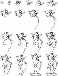 How to draw tom Tom And Jerry Drawing, Tom Et Jerry, Easy Cartoon Drawings, Art Mignon, Disney Art Drawings, Pencil Art Drawings, Tom And Jerry, Drawing Lessons, Disney Drawings