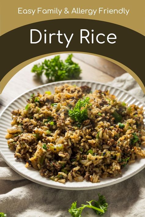 Bojangles Dirty Rice, Bojangles Dirty Rice Recipe, Peanut Free Desserts, Wheat Allergy, Dirty Rice Recipe, Rice Dressing, Sausage Rice, Dirty Rice, Brown Rice Recipes