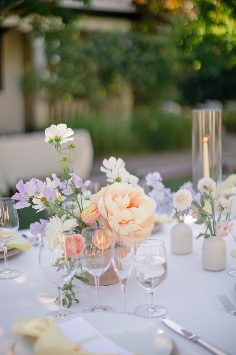 An Intimate Garden Party Complete With a Soft Pastel Palette at Macarthur Place Hotel and Spa Pastel Engagement Party, Garden Pastel Wedding, Elegant Wedding Color Palette, Peach Lavender Wedding, Peach And Lavender Wedding, Blush Wedding Color Palette, Soft Pastel Wedding, Lavender Palette, French Garden Wedding