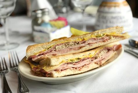 Columbia Restaurant Has Florida's Best Cuban Sandwich Cuban Lunch Recipe, Best Club Sandwich, Cuban Lunch, Columbia Restaurant, Cuban Bread, Cuban Cuisine, Cuban Sandwich, Florida Restaurants, Hot Sandwich